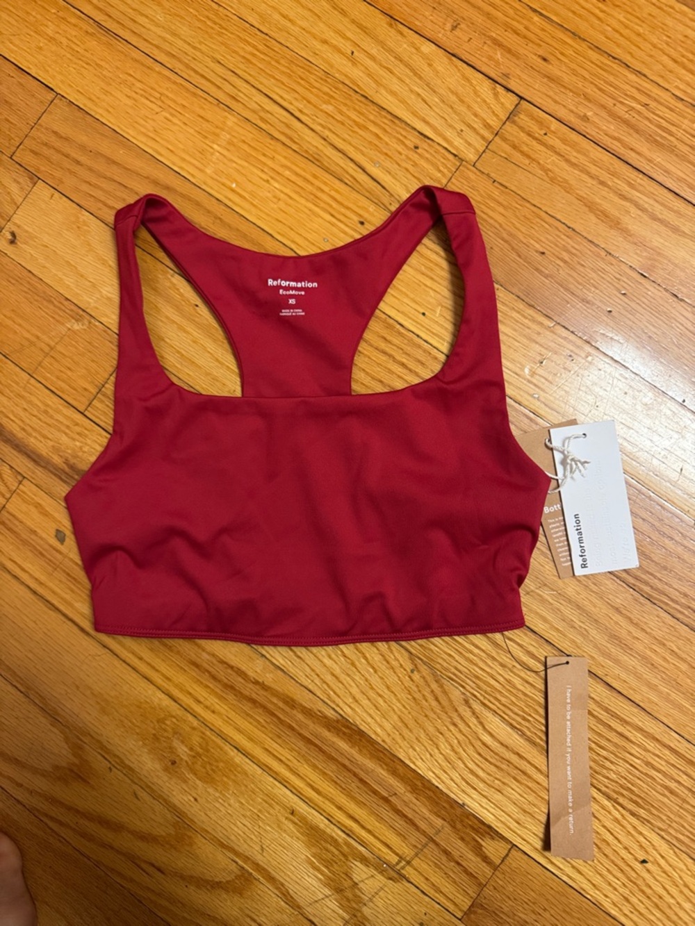 Reformation Crimson Racerback Crop Bralette